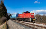 294 628-3 mit dem GAGC 60242 (Karlsruhe Raffinerie - Rammelswiesen) an der Awanst Rammelswiesen 28.3.23.