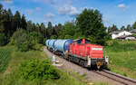 294 748 mit dem GAGC 60242 (Karlsruhe Raffinerie - Rammelswiesen) bei Zollhaus 5.7.24  