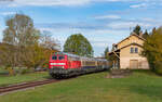 218 451 mit dem DPE xxx	(Immendingen - Zollhaus Blumberg) am Haltepunkt Riedöschingen 17.10.24