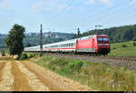 Nachschuss auf 101 007-3 als verspäteter EC 114  Wörthersee  (Linie 32) von Klagenfurt Hbf (A) nach Dortmund Hbf (D), der in Uhingen auf der Bahnstrecke Stuttgart–Ulm (Filstalbahn |