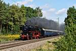 01 202 vom schweizer  Verein Pacific 01 202  war am 14./15. September 2019 mehrfach auf der Filstalbahn anzutreffen. Das Bild zeigt sie am 15. September bei Westerstetten in Fahrtrichtung Ulm. Dort wird sie ihre Fahrt über die Südbahn vorsetzten.