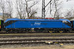 RCH 181 001-2 (D-CRRC 91 80 0181 001-2) eingebunden in einen Messzug für Testfahrten auf der Geislinger Steige im Bahnhof Göppingen 22.01.2022