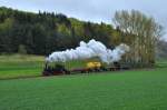 T3 930 auf der Schäbischen Albbahn mit einem GmP auf dem Weg nach Münsingen.Aufgenommen bei Oberheutal am 1.5.2014