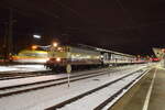 113 268 im Januar 2021 mit einem Ersatzzug in Tübingen Hbf.