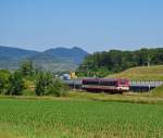 VT 43 der HZL in Form eines NE 81 Rollt von Plochingen kommend in Richtung Tbingen.Der Triebwagen befand sich zur Reperatur in Plochingen und tuckerte in Richtung Heimat nach Gammertingen.Diese fuhre