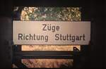 Am28.09.1990 Hp Ensingen Bahnsteig 2 südlich 8 Monate vor der Eröffnung der SFS Stuttgart-Mannheim am 31.05.1991,danach Rückbau der Strecke ab Vaihingen-Nord/Enz Reisendensteg