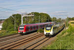 430 047-1 und 430 xxx begegnen 8442 815-0 (Bombardier Talent 2) bei Ludwigsburg West.
