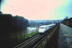 1.)25.Nov. 1990 bei Lauffen Neckar ICE-V 410  001 mit Dstz 80472 von TP nach HM .Aufnahme Normalobjektiv 35mm bis 75mm