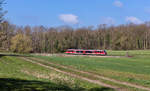 Unbekannter 642 als RE87 Crailsheim-Aschaffenburg am 13.04.2021 bei Schrozberg.