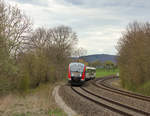 642 173+628 als RE80 Crailsheim-Heilbronn am 11.04.2021 zwischen Neuenstein und Öhringen. 