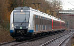 Ganz frisch umlackiert macht sich 430 053 mit 062 und 083 auf den Weg nach Backnang.
Neustadt Hohenacker - 26.02.2025