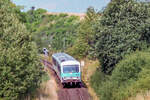 628 282 am 18.7.00 zwischen dem Crailsheimer Einfahr-Vorsignal und der km-Tafel 2,2.