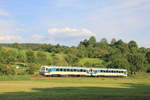 VT 426 + VT 426 auf ihrer Fahrt von Schorndorf nach Rudersberg-Oberndorf am 18.07.2017 zwischen Miedelsbach-Steinenberg und Michelau. 