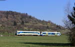 VS 426 und VT 441 als WEG 3144 (Schorndorf-Rudersberg Oberndorf) bei Haubersbronn 2.4.20