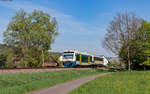 VT 440 und VS 426 als WEG 3143 (Rudersberg-Oberndorf – Schorndorf) bei Miedelsbach 12.4.24