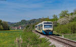 VT 441 und VS 425 als WEG 3161 (Rudersberg-Oberndorf – Schorndorf) bei Michelau 12.4.24