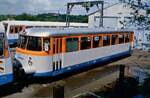 VT 22 (MAN) der Strohgäubahn vor dem Depot Weissach, 19.05.1985