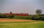 Uerdinger Schienenbuszug auf der Voralbbahn, 01.03.1985