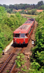 Uerdinger Schienenbuszug auf der Voralbbahn, 01.03.1985