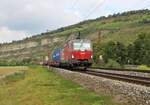 1293 012 (ÖBB) fuhr am 17.09.21 mit einem KLV durch Thüngersheim. 