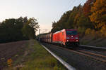 185 236 mit einem Erzzug bei Hagenbüchach Richtung Nürnberg, 17.10.2018