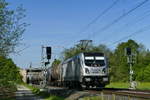 16. Mai 2017, Lok 187 078 der RheinCargo befördert bei Johnannisthal einen Kesselwagenzug in Richtung Saalfeld 