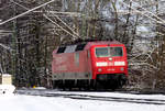 13. Dezember 2012, Lok 120 502 der DB Bahntechnik fährt in Richtung Saalfeld durch Kronach. Aus der Serienlok  120 160 wurde 120 502 für DB Systemtechnik. 