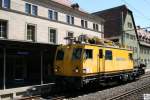 Eine kurze Pause auf Gleis eins im Bahnhof Kronach mute das Oberleitungsmontagefahrzeug der Firma Balfour Beatty Rail am 17.