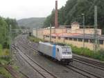 E 186 147-5 von Railpool durchfhrt am 18. September 2013 solo Kronach in Richtung Saalfeld.