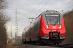 442 107 DB Regio bei Michelau am 28.02.2014.