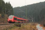 442 308 DB Regio bei Steinbach im Frankenwald am 03.12.2015.