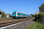 Alex 223 071 fährt mit ihrem RE2 von Hof Hbf nach München Hbf durch den Bahnhof Nabburg.