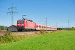 143 298 mit S2 39627 (Roth - Altdorf) bei Ludersheim, 13.10.2019