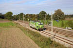 RheinCargo 192 031 fährt Lz durch den Haltepunkt Pulling in Richtung München. (29.09.2023)