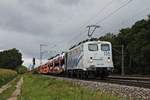 Mit einem vollen Autozug zum Brenner/Italien fuhr am 12.09.2017 die 139 135-8, welche den Zug nur bis Kufstein führen wird, südlich von Zorneding in Richutng Rosenheim.