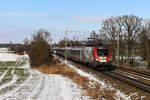 Am 09. Januar 2021 wurde der EC 113 von der Brennerbahn Jubiläumslok 1116.159 bespannt. Entstanden ist das Foto am ehemligen Block Hilperting.