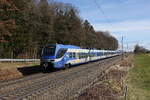 430 028 und 430 025 waren am 24. Februar 0224 bei Hufschlag in Richtung München unterwegs.