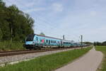 80-90-744 mit dem  Klima-Railjet  auf dem Weg nach Salzburg am 15. Mai 2024 bei Weisham.