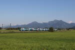 4010 028 die  Klima-Westbahn  aus Wien kommend am 15. Juli 2024 bei Bernau am Chiemsee.