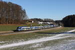 430 007 und 430 015 auf dem Weg nach München. Aufgenommen am 19. Januar 2025 bei Axdorf im Chiemgau.