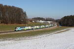 4010 029 aus Wien kommend am 19. Februar 2025 bei Axdorf im Chiemgau.