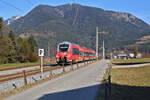 DB 2 442 223 verlässt Garmisch-Partenkirchen zur Fahrt als RB nach Pfronten-Steinach. (05.02.2024)