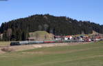 3673 und V100 1365 mit einem Sonderzug von Nördlingen nach Lindau bei Harbatshofen 24.3.18