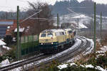 218 460 und 446 ziehen den EuroCity EC 191 durch Bodolz nach Lindau Hbf.