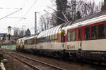 218 460 und 446 ziehen den letzten EuroCity EC 195 mit Dieselbespannung von der Lindauer Insel ins Allgäu. 12.12.20