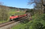 294 834 rollt bei Ellenberg die Günzacher Steige hinunter. So geschehen am 22.04.2015 - trotz laufenden GdL Streiks. Glück für den Fotografen ...
