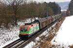 1116 007 war am 23.01.2010 wieder am Audi-Zug nach Ingolstadt zu bewundern. Hier befindet sich der Zug zwischen Saal (Donau) und Abensberg.