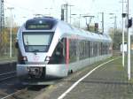Ein Abellio aus Bochum fhrt in den Bahnhof Wanne-Eickel ein...