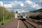 ET22004 verlsst als ABR99733, (RB91  Ruhr-Sieg-Bahn ) von Siegen nach Hagen Hauptbahnhof, den Bahnhof Plettenberg Richtung Ruhrgebiet. (29.04.2008)
