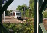 Abellio´s VT11.002 als RB46 bei der Ausfahrt aus den HP Bochum-Hamme am 06.05.2008.